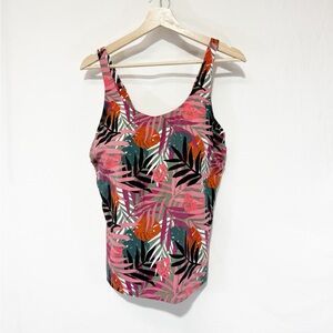 Duluth Trading Co. Women's Suit Up Swim Built-in Bra Tankini Top Plus Size 16